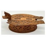 Antique Carved Swedish Tine Box