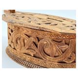Antique Carved Swedish Tine Box