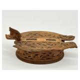 Antique Carved Swedish Tine Box