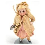 Antique Miniature Doll Figurine with Her Ice Skates