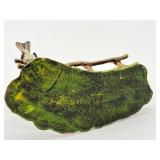 Antique Cold Painted Bronze Figurine of a Dog and Bird