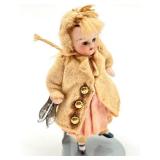 Antique Miniature Doll Figurine with Her Ice Skates