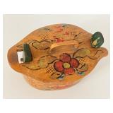 Vintage Wooden Swedish Hand Painted Tine Box