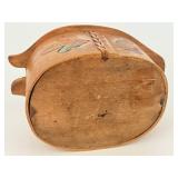 Vintage Wooden Swedish Hand Painted Tine Box