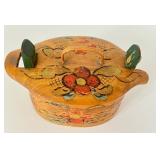 Vintage Wooden Swedish Hand Painted Tine Box