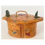 Vintage Wooden Swedish Hand Painted Tine Box
