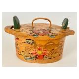 Vintage Wooden Swedish Hand Painted Tine Box