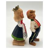 Pair of Vintage Norwegian Carved Wooden Figurines
