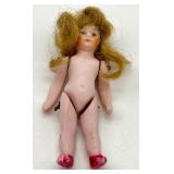 Vintage Miniature Dollhouse Bathtub and Jointed Doll