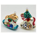 Two Vintage Polonaise Rocking Horse Ornaments