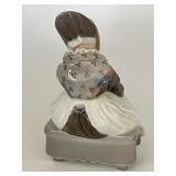 Vintage Royal Copenhagen Amager Girl Sewing Figurine #1314