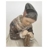 Vintage Royal Copenhagen Amager Girl Sewing Figurine #1314