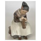 Vintage Royal Copenhagen Amager Girl Sewing Figurine #1314