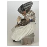 Vintage Royal Copenhagen Amager Girl Sewing Figurine #1314