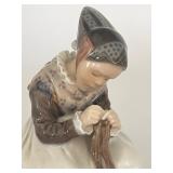 Vintage Royal Copenhagen Amager Girl Sewing Figurine #1314