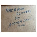 Vintage Framed American Clipper Original Oil Painting by Arthur Small