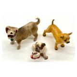 Three Miniature Vintage Collectible Dog Figurines