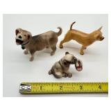 Three Miniature Vintage Collectible Dog Figurines