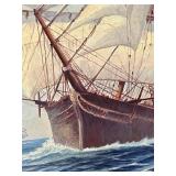 Vintage Framed American Clipper Original Oil Painting by Arthur Small