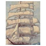 Vintage Framed American Clipper Original Oil Painting by Arthur Small