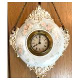 Vintage New Haven Hand Painted Porcelain Hanging Clock