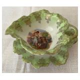 Antique Victorian Gravy Boat and Under Plate by Victoria (Austria)