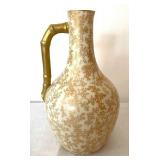 Elegant Antique Royal Worcester Handled Vase with Faux Bamboo Gilded Handle