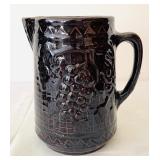 Antique North Star Stoneware Grape Trellis Pitcher