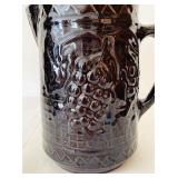 Antique North Star Stoneware Grape Trellis Pitcher