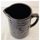 Antique North Star Stoneware Grape Trellis Pitcher