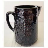 Antique North Star Stoneware Grape Trellis Pitcher