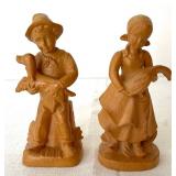 Pair of Italian Carved Wood Figurines