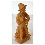 Pair of Italian Carved Wood Figurines