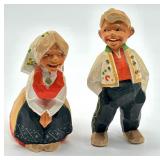 Pair of Hand Carved Scandinavian Figurines