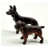 Two Antique Austria Dog Bronze Figurines