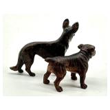 Two Antique Austria Dog Bronze Figurines