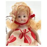 Antique Miniature Bisque German Doll and Chair