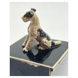 Antique Geson Ash Receiver with Airedale Figurine