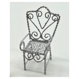 Antique Miniature Bisque German Doll and Chair