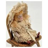 Miniature One Inch Doll with Basket