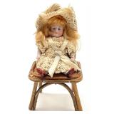 Antique Miniature Doll and Chair