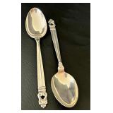 Two International Sterling Royal Danish Serving Spoons