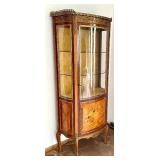 Antique French Inlaid Curio with Bronze Mounts