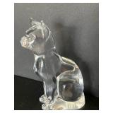 Hadeland Clear Crystal Cat Figurine