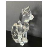 Hadeland Clear Crystal Cat Figurine