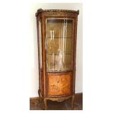 Antique French Inlaid Curio with Bronze Mounts