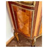 Antique French Inlaid Curio with Bronze Mounts