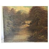 Vintage Original Oil on Scenic Canvas Painting