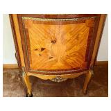 Antique French Inlaid Curio with Bronze Mounts