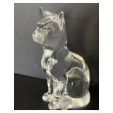 Hadeland Clear Crystal Cat Figurine